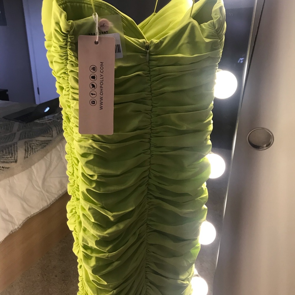 COPY - Lime green bodycon mini dress- oh Polly